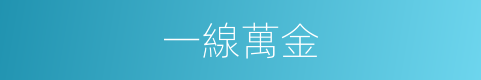 一線萬金的同義詞