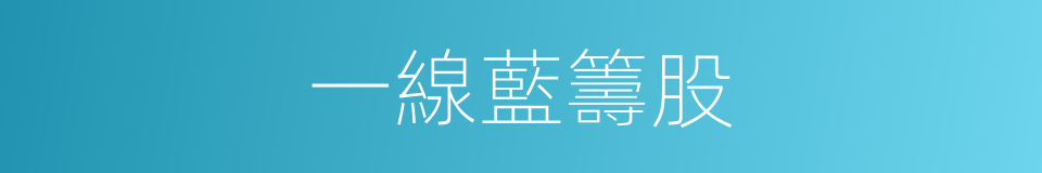 一線藍籌股的同義詞