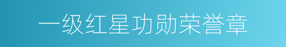 一级红星功勋荣誉章的同义词
