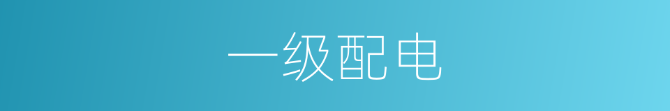 一级配电的同义词