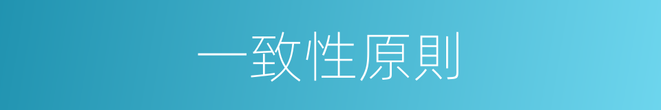 一致性原則的同義詞