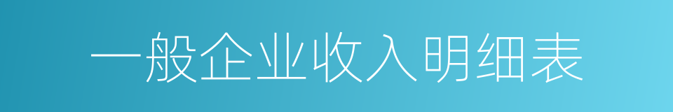 一般企业收入明细表的同义词