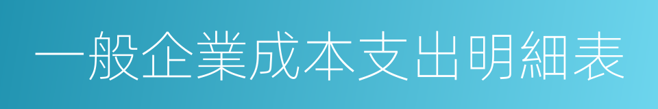 一般企業成本支出明細表的同義詞