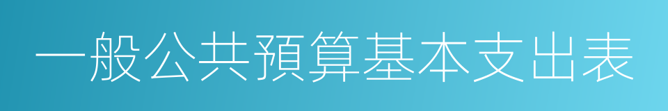 一般公共預算基本支出表的同義詞