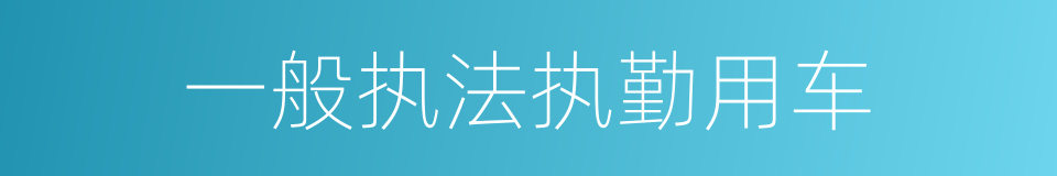 一般执法执勤用车的同义词
