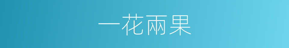 一花兩果的同義詞