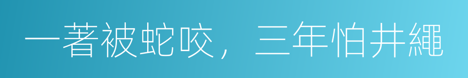 一著被蛇咬，三年怕井繩的意思