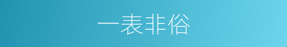 一表非俗的意思