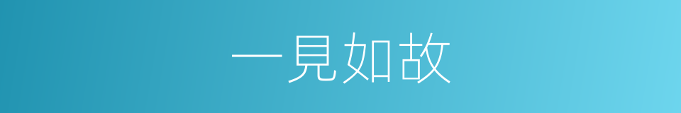 一見如故的意思
