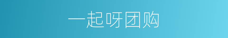 一起呀团购的同义词