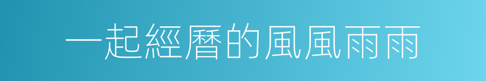 一起經曆的風風雨雨的同義詞
