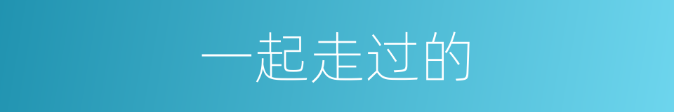 一起走过的的同义词