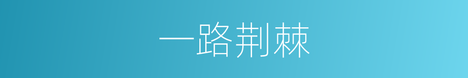 一路荆棘的同义词