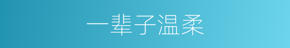 一辈子温柔的同义词