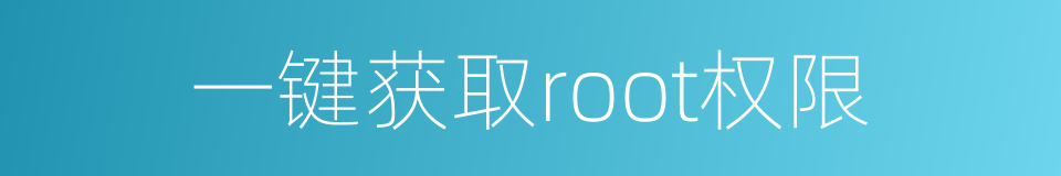 一键获取root权限的同义词