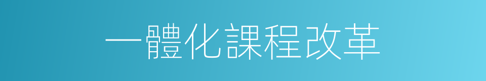 一體化課程改革的同義詞