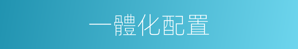 一體化配置的同義詞