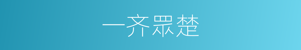 一齐眾楚的意思