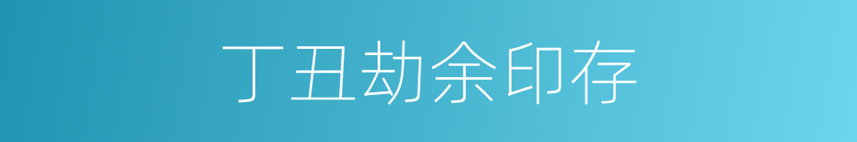丁丑劫余印存的同义词