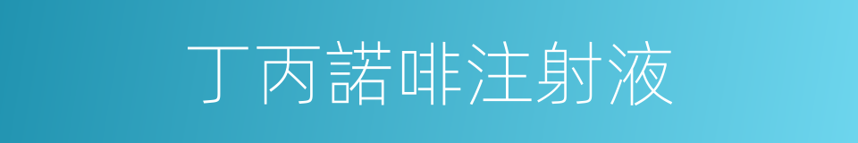 丁丙諾啡注射液的同義詞