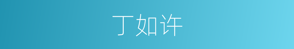 丁如许的同义词