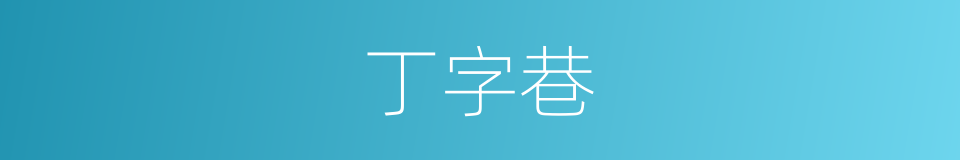 丁字巷的同义词