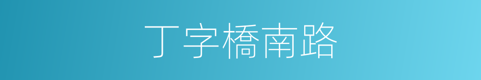 丁字橋南路的同義詞