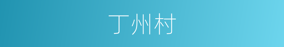 丁州村的同义词
