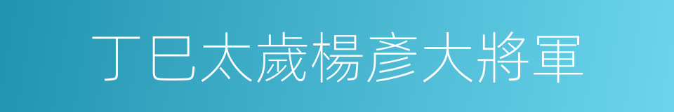 丁巳太歲楊彥大將軍的同義詞