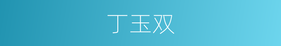 丁玉双的同义词