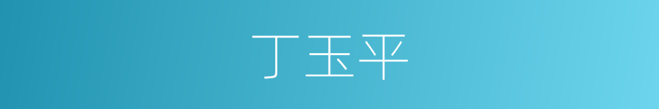 丁玉平的同义词