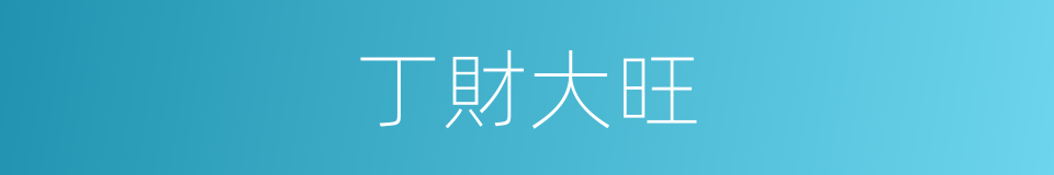 丁財大旺的同義詞