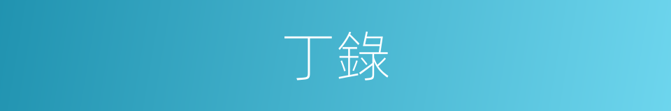 丁錄的同義詞