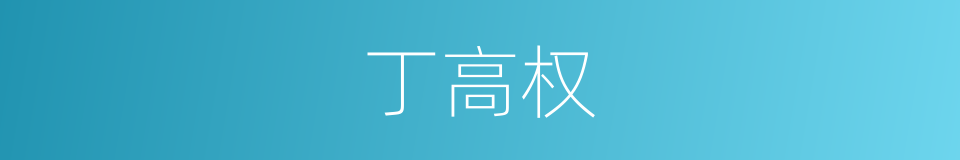 丁高权的同义词