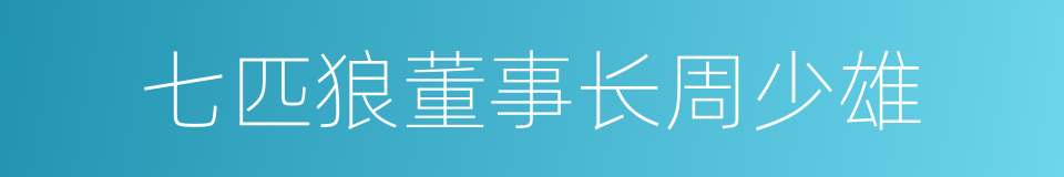 七匹狼董事长周少雄的同义词