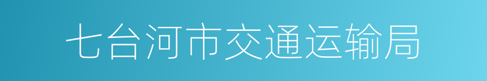 七台河市交通运输局的同义词