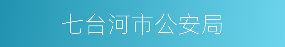 七台河市公安局的同义词