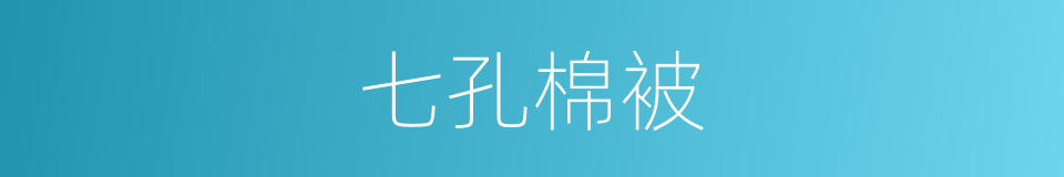 七孔棉被的同义词