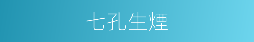 七孔生煙的意思