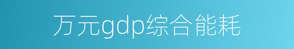 万元gdp综合能耗的同义词