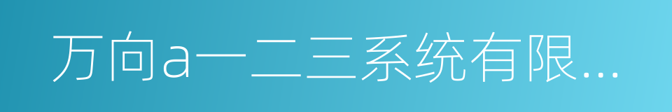 万向a一二三系统有限公司的同义词