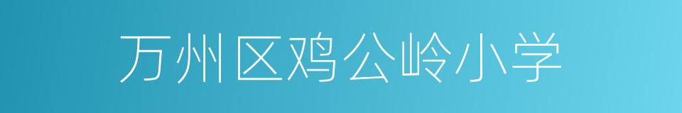 万州区鸡公岭小学的同义词