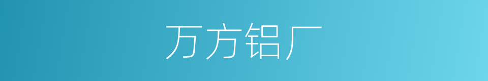 万方铝厂的同义词