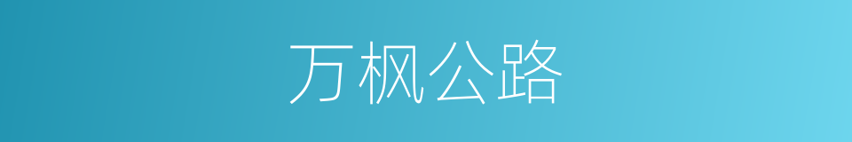 万枫公路的同义词