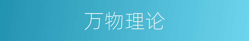 万物理论的同义词
