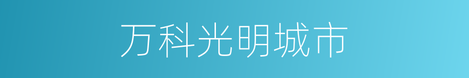 万科光明城市的同义词