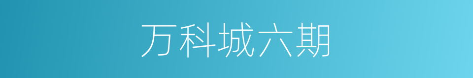 万科城六期的同义词