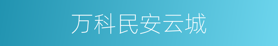万科民安云城的同义词