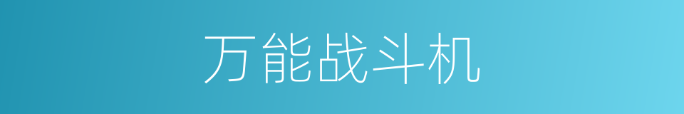 万能战斗机的同义词