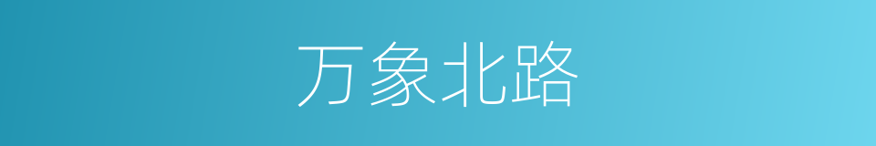 万象北路的同义词
